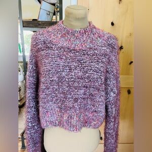 NWT Free People Faux  Mohair sweater passionflower combo